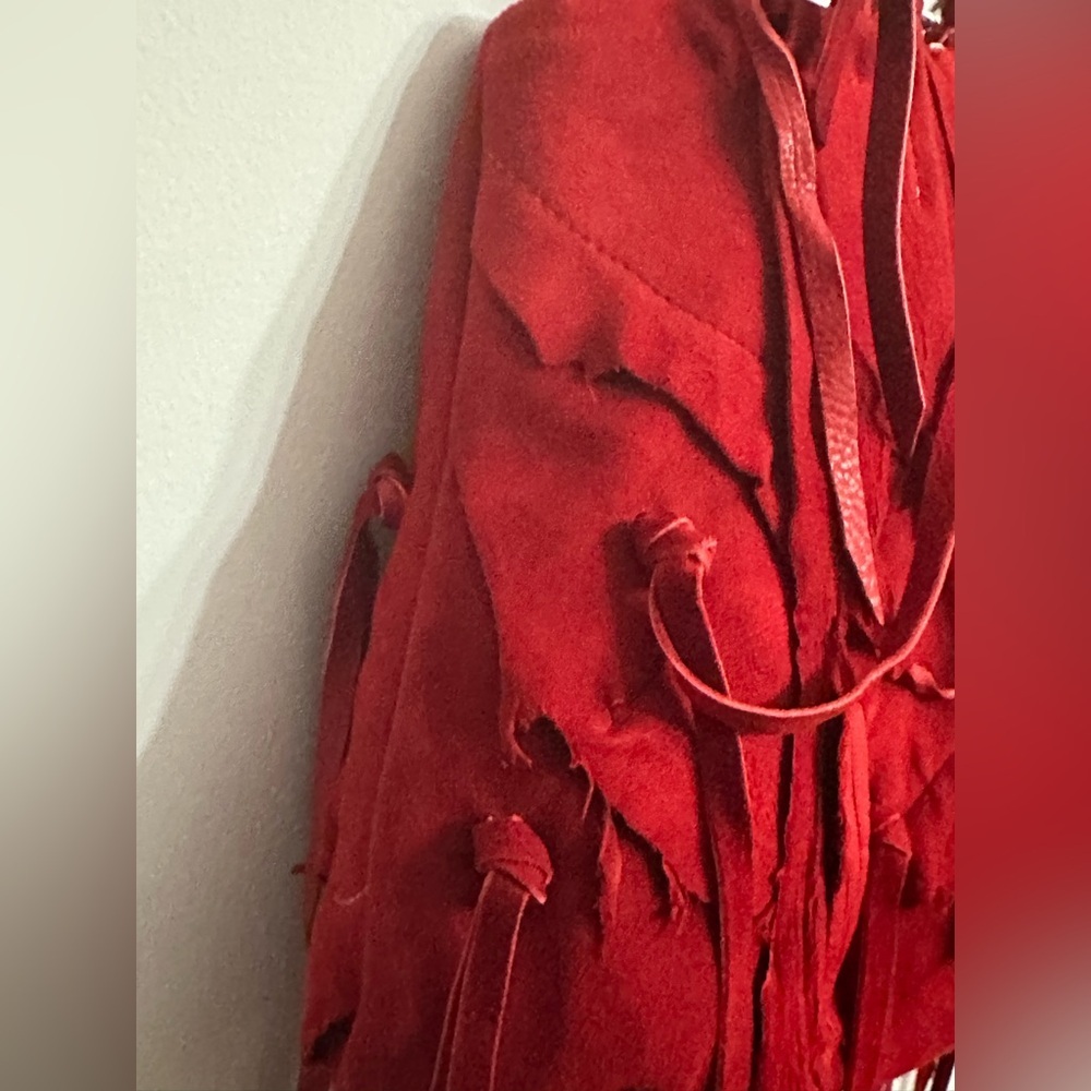 Julie Ewing Design red distressed leather purse cowboy medallion rodeo cowgirl - Picture 8 of 14